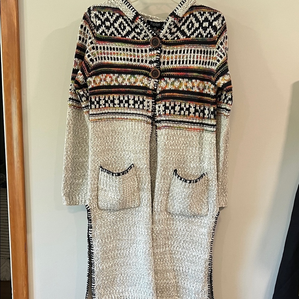 Papillon - xs, multi color duster sweater‎